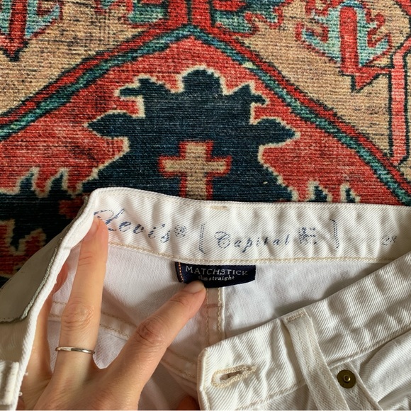 Vintage Levi’s matchstick Capital E white jeans sz 28 - Picture 6 of 12